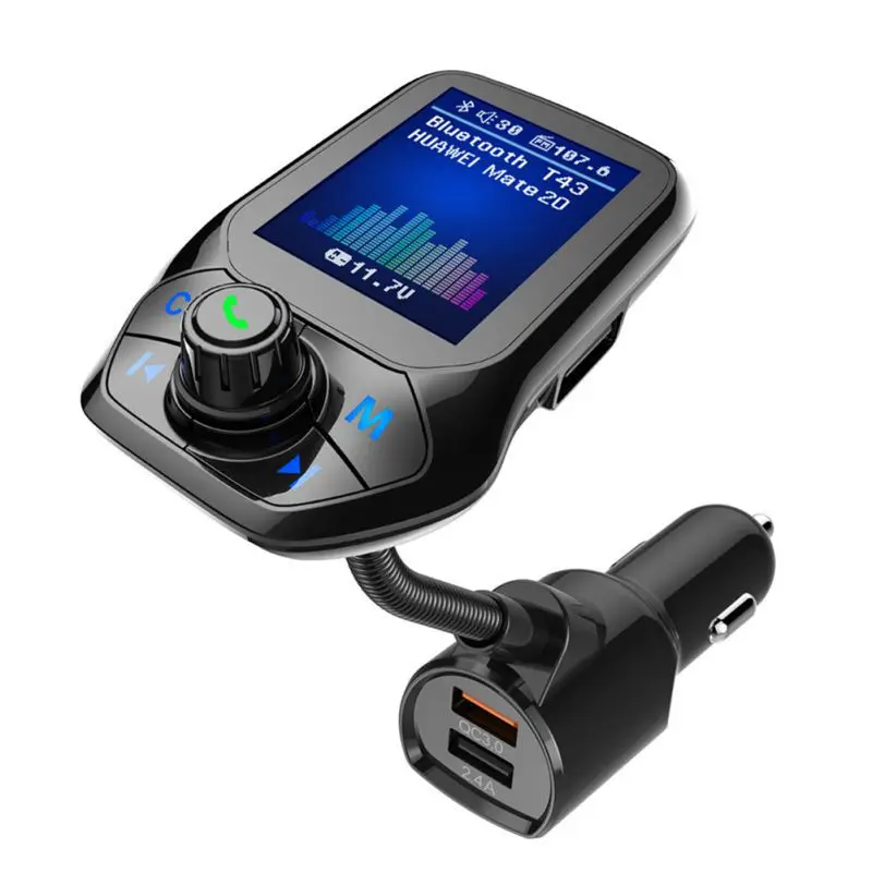 Comprar Pantalla a Color para coche reproductor de música Mp3 receptor Bluetooth transmisor FM salida de Audio Aux cargador USB doble para coche
