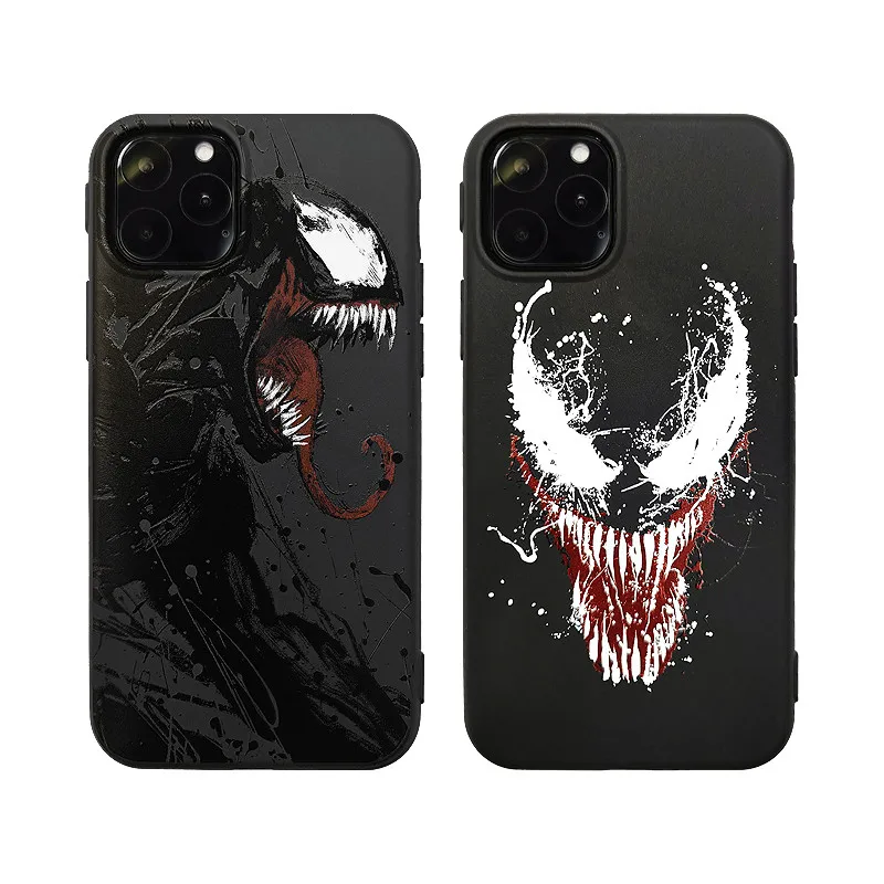 Чехол Marvel Venom Spiderman для iphone 11 Pro MAX X XR XS 7 8 6 6S Plus объемный рельефный силиконовый