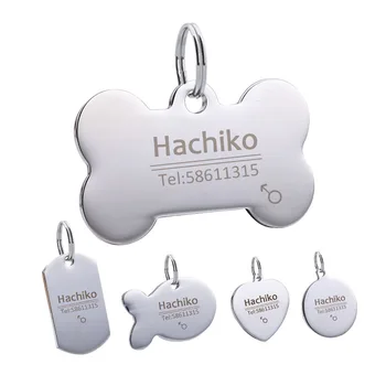

Free engraving Pet Dog cat collar accessories Decoration Pet ID Dog Tags Collars stainless steel cat tag customized tag