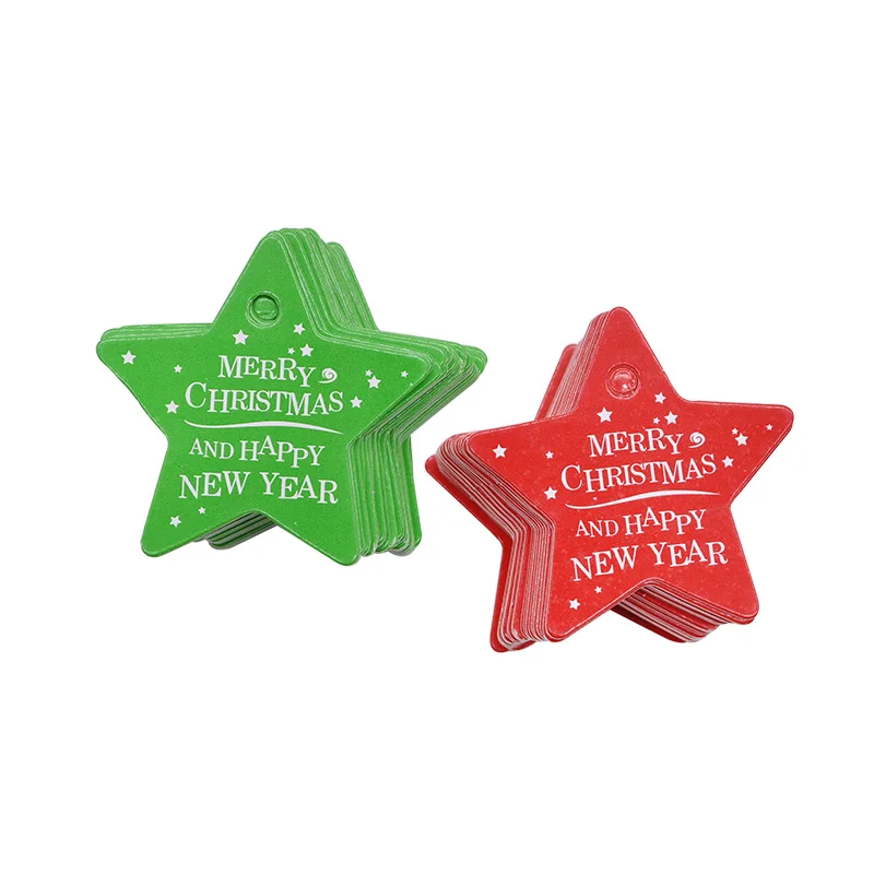50/100 шт красный зеленый звезда дерево Форма елка висит декор Подарочный пакет Метки Счастливого Рождества метки для рождественской вечеринки украшения