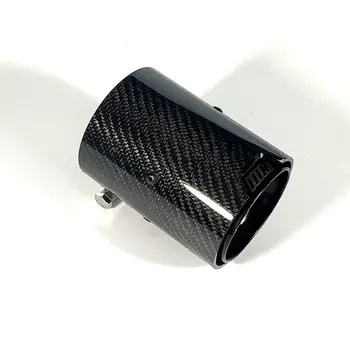 

High Quality Glossy Carbon Fiber SUS304 Stainless Exhaust End Tail Tips with Black M TIP 63mm/67mm/70mm inlet for BMW M2 M3 M4