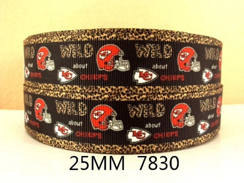2 50 ярдов 1 ''(25 мм) спортивная команда напечатанная лента Grosgrain подарок вечерние украшения для творчества аксессуары свадебный подарок обертывание - Цвет: 2