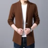 Cardigan Mens Sweaters Spring Autumn Men Casual Cardigan Jacket Man Solid Color Long Sweater Windbreaker Single Button Coats ► Photo 3/5