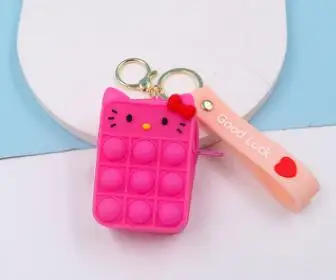 New Popit Mini Money Wallet Fingertip Toys Push Bubble Popite Pendant Bag Hot Sale Adult Decompression Toys Children Anti-Stress SS 07