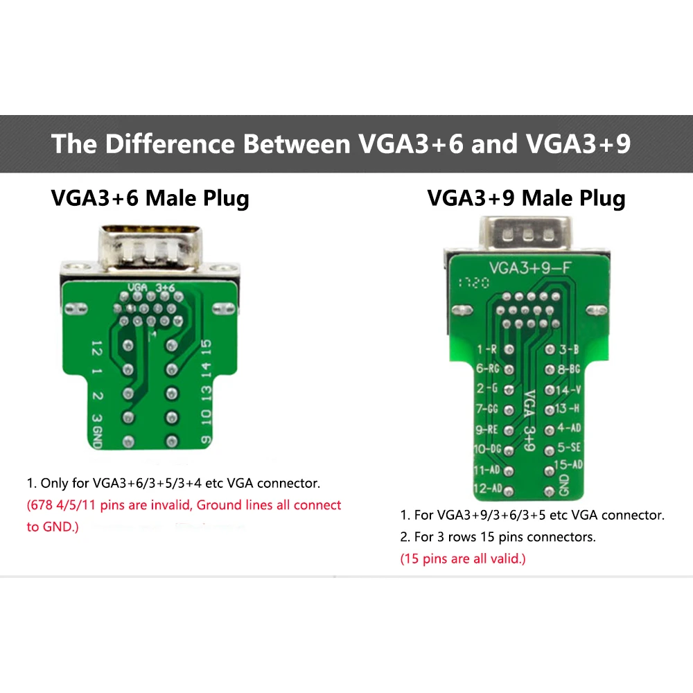Разъем VGA 3 ряда 15 Pin DB15 D Sub 15|Коннекторы и разъёмы| |