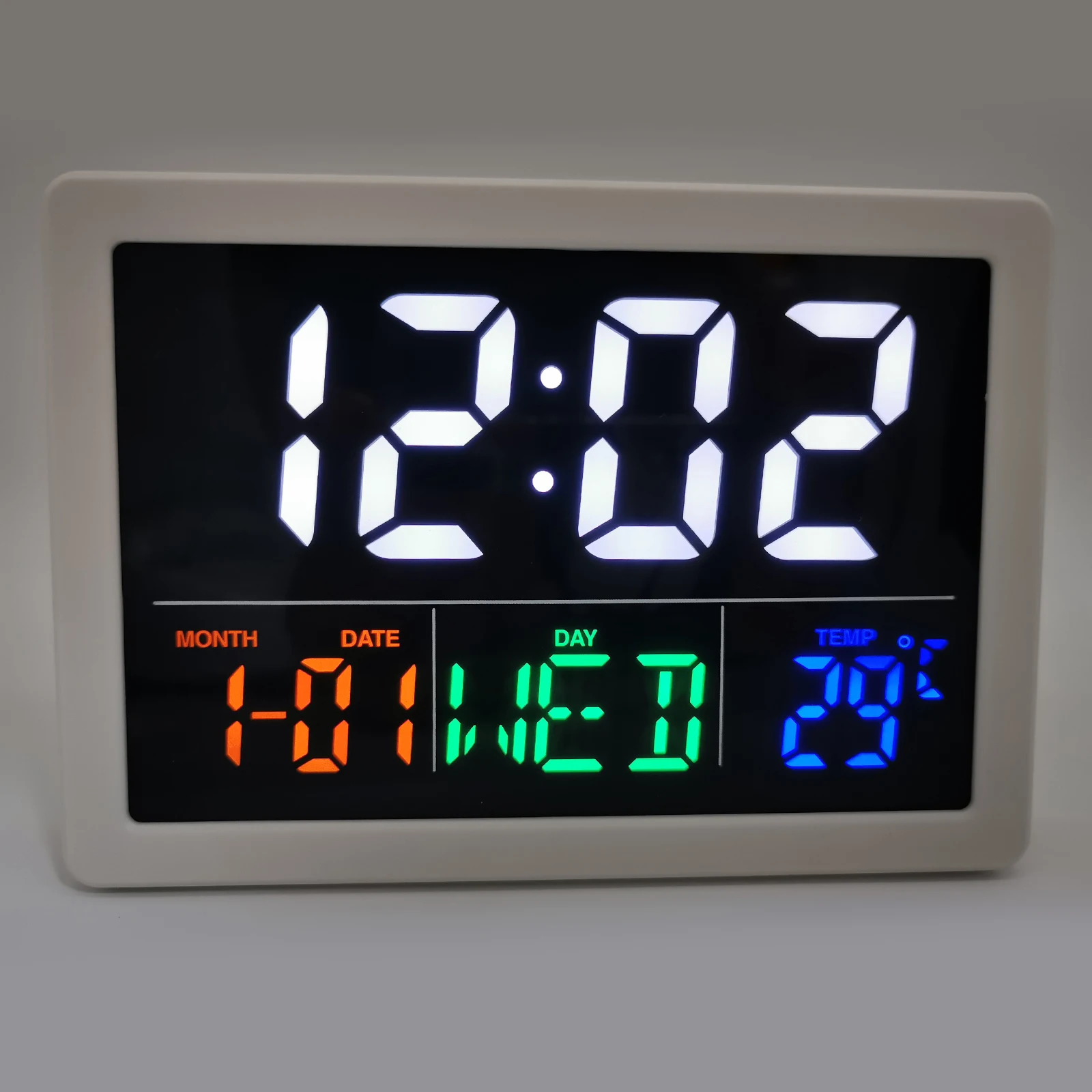 Digital Alarm Clock Time Temperature Date Humidity Display Bedside Clock -10～+50℃ Range Study Decors Gift for Family
