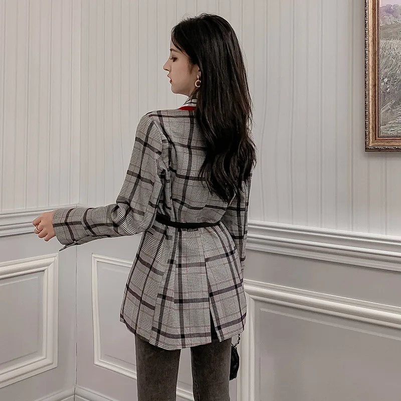 

In MOMO British Style Loose-Fit Suit Women's 2019 Summer Wear New Products Contrast Color Pattern Casual Versatile Suit Jacket