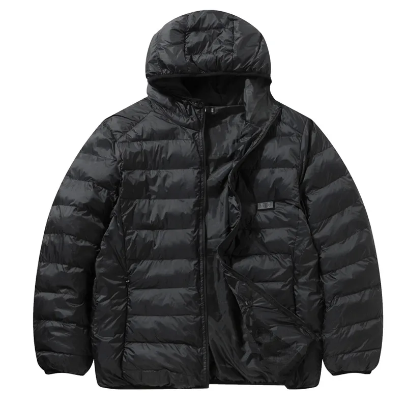 VINMORI утепленный пуховик перезаряжаемый жилет с подогревом для спорта на открытом воздухе безопасное лыжное теплое пальто с капюшоном одежда САМОНАГРЕВАЮЩАЯСЯ куртка - Цвет: black