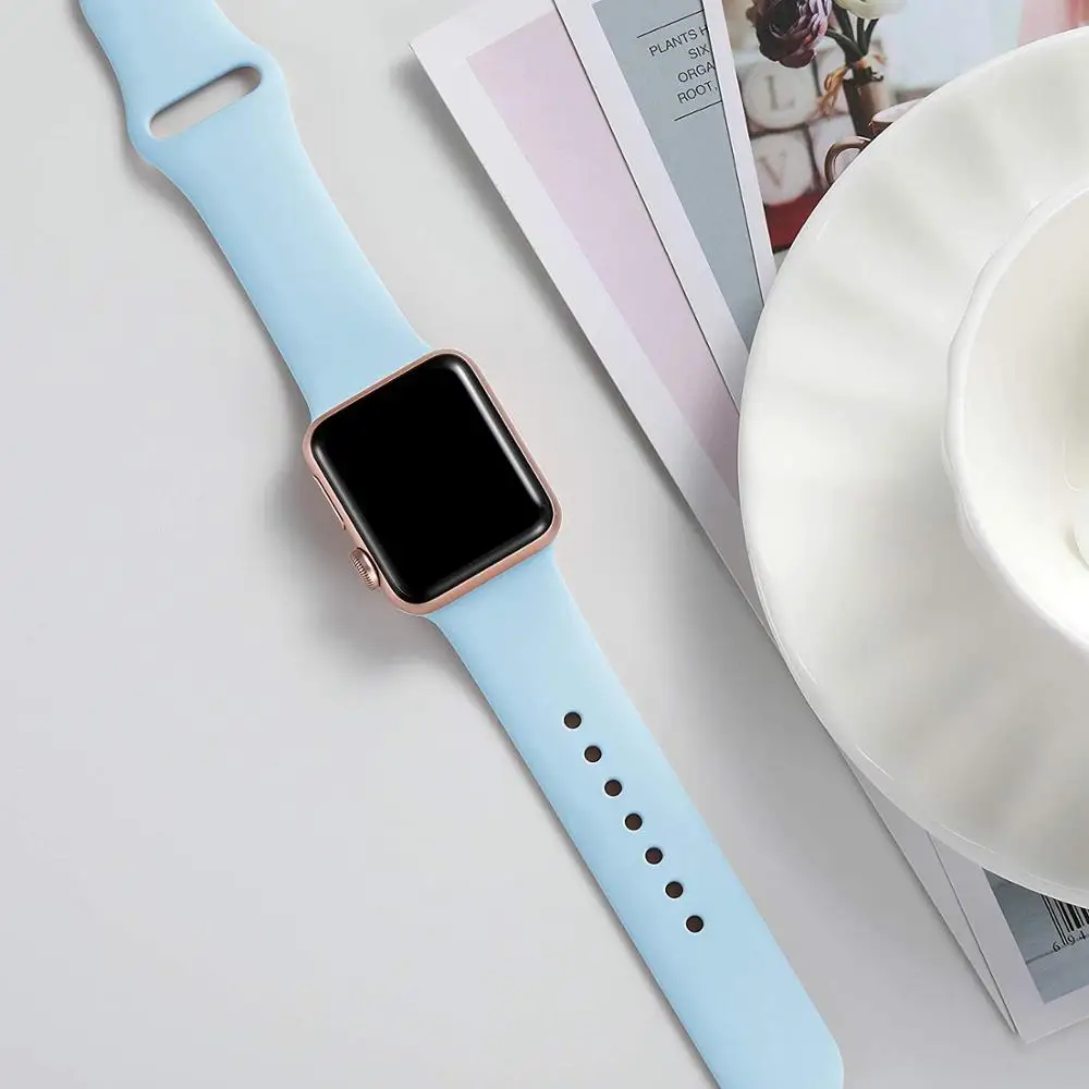 44 мм ремешок для apple watch Band 42 мм Correa apple watch 5 4 3 2 iwatch band 38 мм 40 мм браслет силиконовый аксессуар Браслет для наручных часов ремень