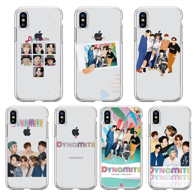 

Korean kpop group new song 'Dynamite' Phone Case Transparent soft For iphone 5 5s 5c se 6 6s 7 8 11 12 plus mini x xs xr pro max