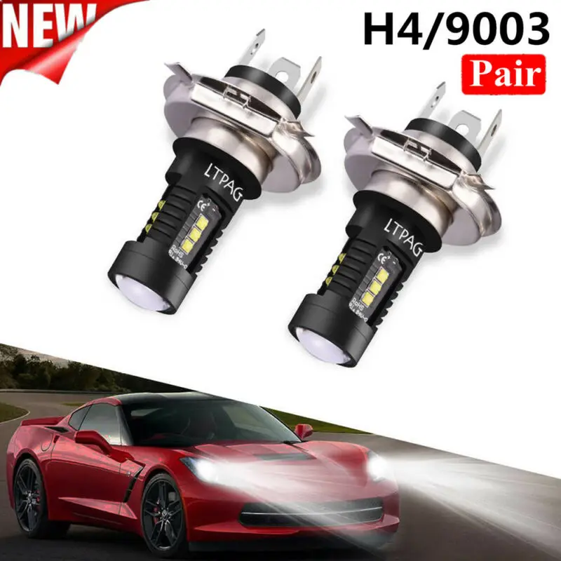 Автомобильные фары H4 9003 60W 1800LM 6000K COB светодиодный люминесцентные лампы