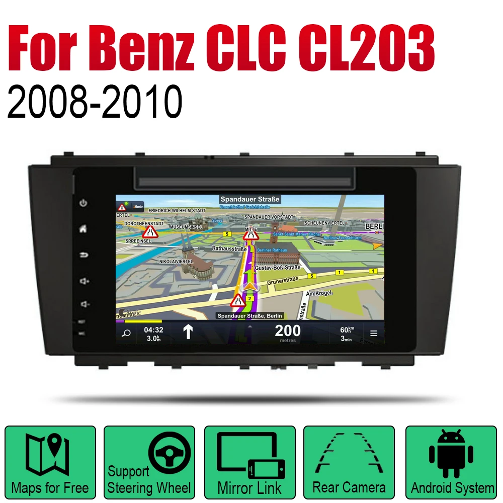 Авторадио 2 Din Автомобильный dvd-плеер на основе Android для Mercedes Benz CLC Class CL203 2008 ~ 2010 NTG GPS