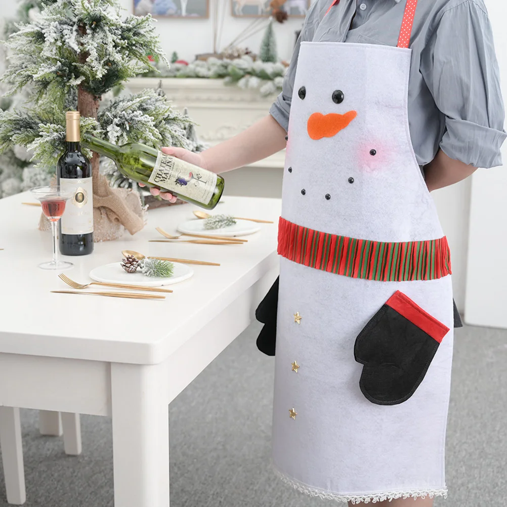 Рождественские кухонные женские фартуки, Рождественские декоративные фартуки для взрослых женщин и мужчин, вечерние фартуки для приготовления пищи, кухонные аксессуары