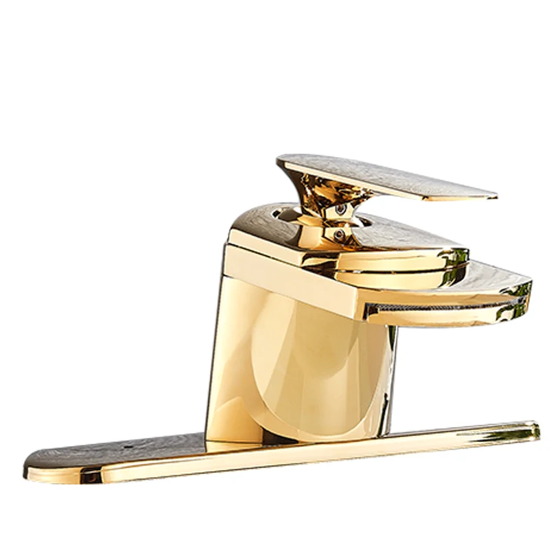 Golden With cover Onyzpily хромированный ORB Золотой полированный кран для раковины ванной комнаты Набор Смеситель кран одно отверстие Ручка Современная - Цвет: Golden With cover