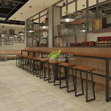 30% Ретро Барный Стул из кованого железа барный стул из цельного дерева барный стул креативный высокий стул барное кресло для отдыха переднее кофейное кресло