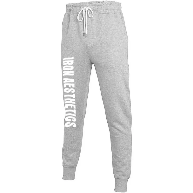 Grey white YEMEKE джоггеры брюки обтягивающие спортивные брюки мужские спортивные тренажеры для бега Фитнес Спортивная одежда спортивные брюки тренировочные хлопковые спортивные брюки - Цвет: Grey white