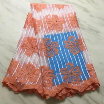 

African Lace Fabric Embroidered Nigerian beads pink Laces Fabric Bridal High Quality French Tulle Lace Fabric For Women Dress