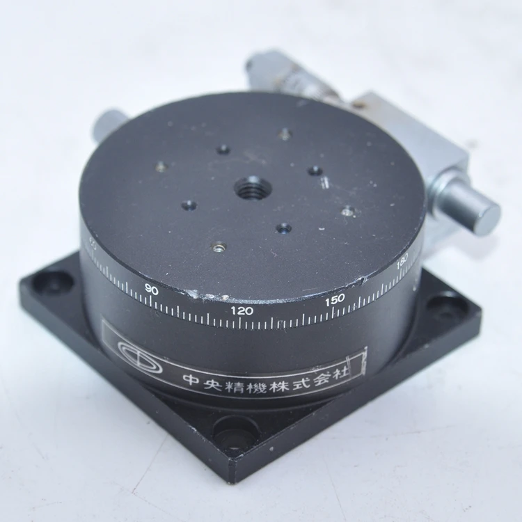

CHUO optical precision alignment fine adjustment rotary slide table university experiment manual 360 degree platform aluminum 60