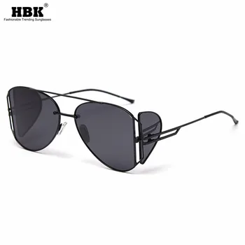 

HBK New Style Metal Irregular Polarized Sunglasses Trendy Special Men And Women Fashion shape sunglasses 2021 High Quality UV400