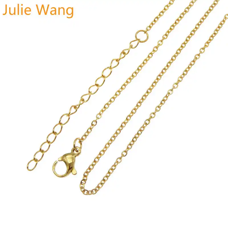 Julie Wang 45 + 5 см золотая о-цепь с хвостовой цепью из нержавеющей стали O-образной