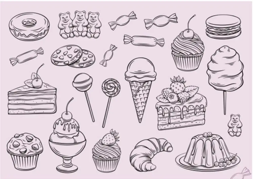 

Dessert station Transparent Clear Silicone Stamp/Seal for DIY scrapbooking/photo album Decorative clear stamp sheets A2078