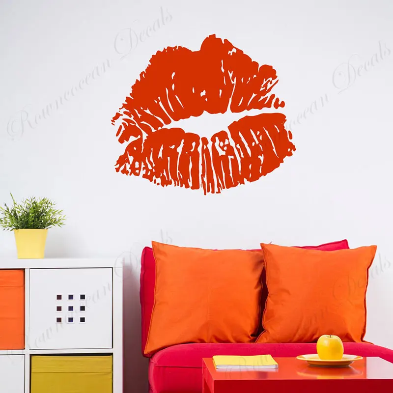 

Kissing Lips Beauty Salon Makeup Studio Wall Sticker Vinyl Interior Art Decor Fashion Shop Window Decal Removable Wallpaper S043