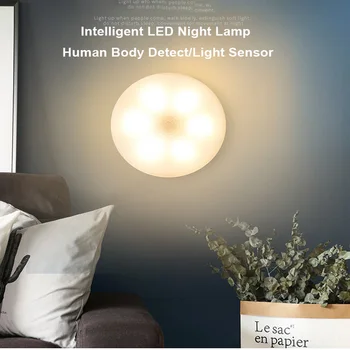 

lamparas Intelligent LED Night Light Motion Sensor Human Detect Light Sensor Night lamp For Wardrobe Stair Wall Lamp
