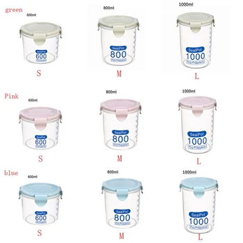 

New Kitchen Food Container Seal Pot Tea Coffee Candy Storage Tank Plastic Cereals Snacks Box Cookie Canister Jars For Spices