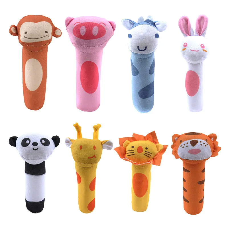 

Baby Toy Plush Rattle BB Stick Animal Hand Grab Plush Rattle Cartoon Baby Hand Stick