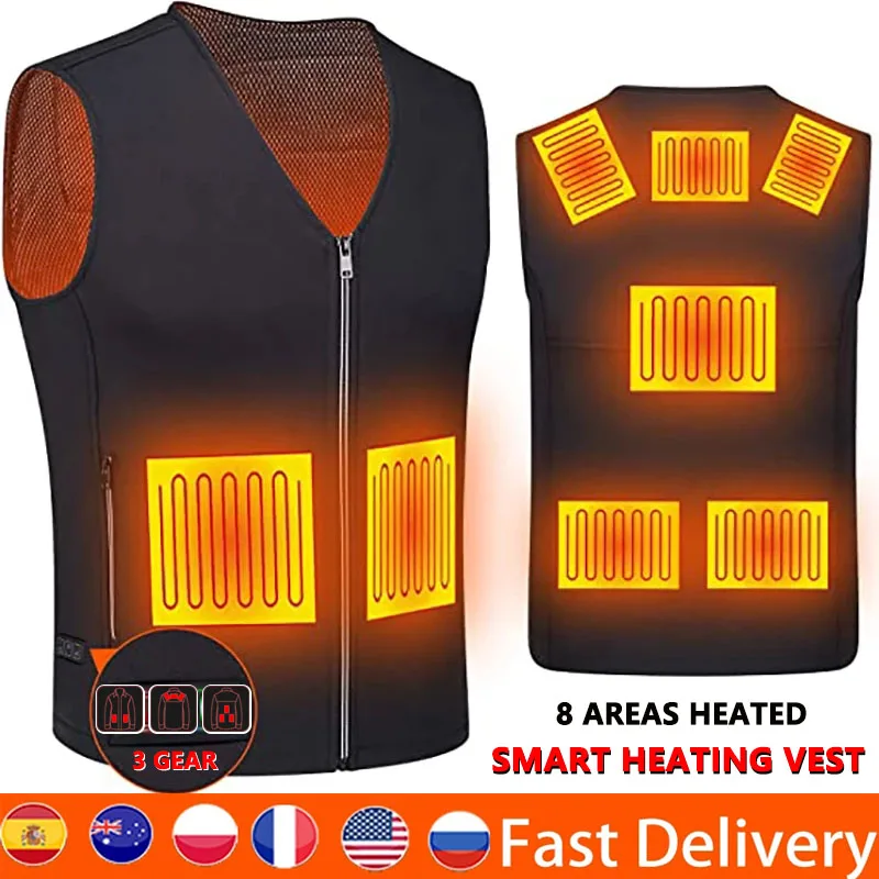Man Electronic Heated Jacket Intelligent Heating Vest USB Waterproof Work 