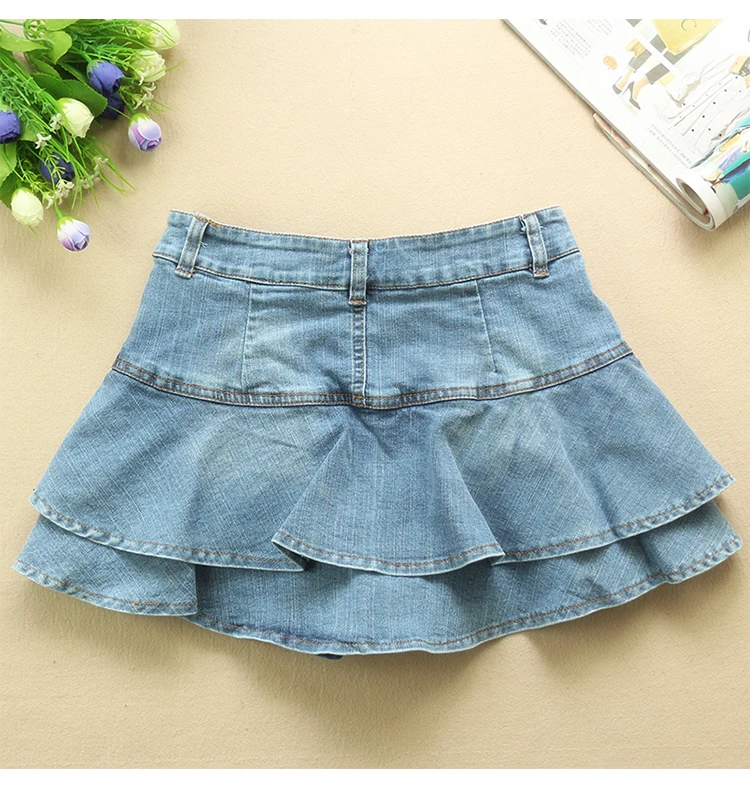 Летняя джинсовая юбка трапециевидной формы с низкой талией, женские сексуальные плиссированные мини джинсовые юбки в Корейском стиле, повседневные Faldas Mujer