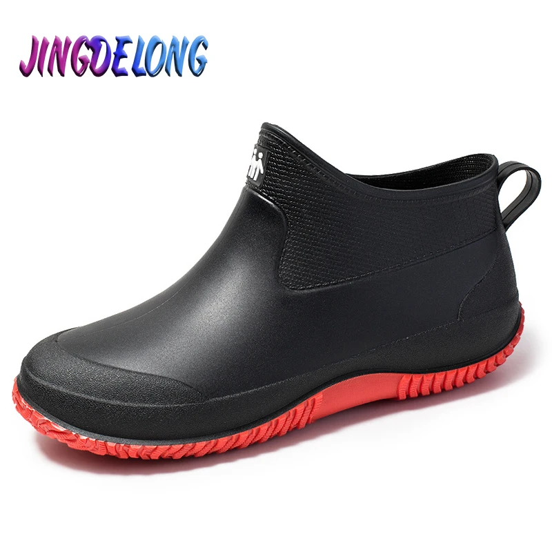 Classic Men's Rain Boots Unisex Rubber Rain Boots Waterproof Men's Industrial Boots Outdoor Non-slip Women Garden Work Boots