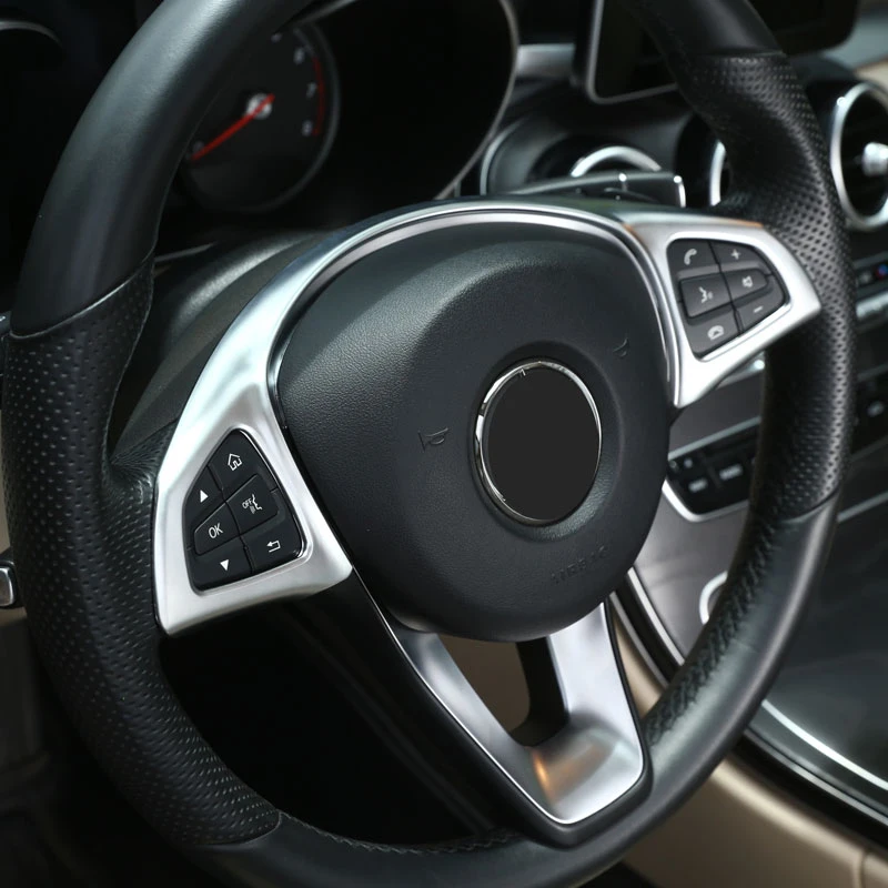 Автомобильный Abs хромированный руль декоративная рамка для Mercedes Benz C Glc E класс W213 W205- автомобиль-Стайлинг