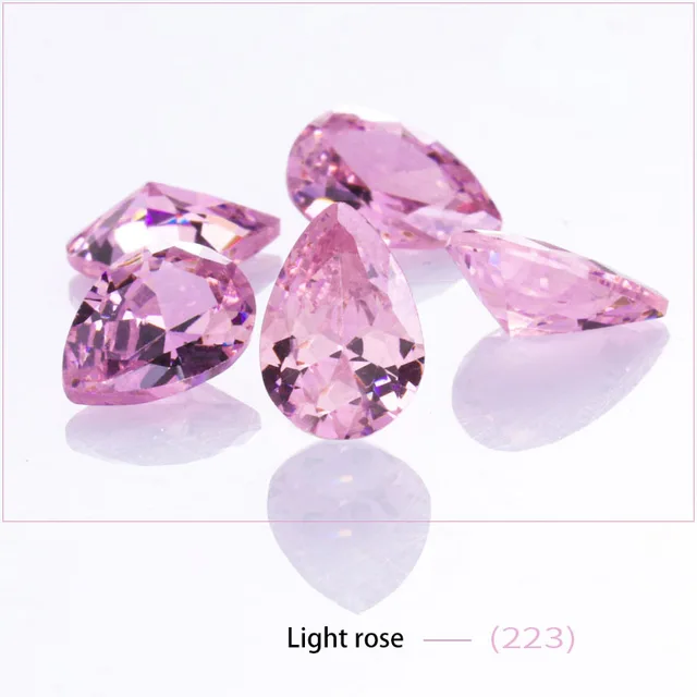 20 Pcs Multi Size AAAAA Zircon Natural Gemstone High Quality Jewelry Zirconia for Earring Necklace Making Accessories for Women Light rose