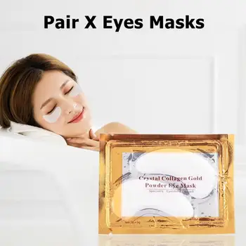 

24k Gold Crystal Eye Mask Collagen Patches Anti Aging Dark Circles Puffiness Moisturizing Eye Masks Gel Pads for Under Eyes Bags