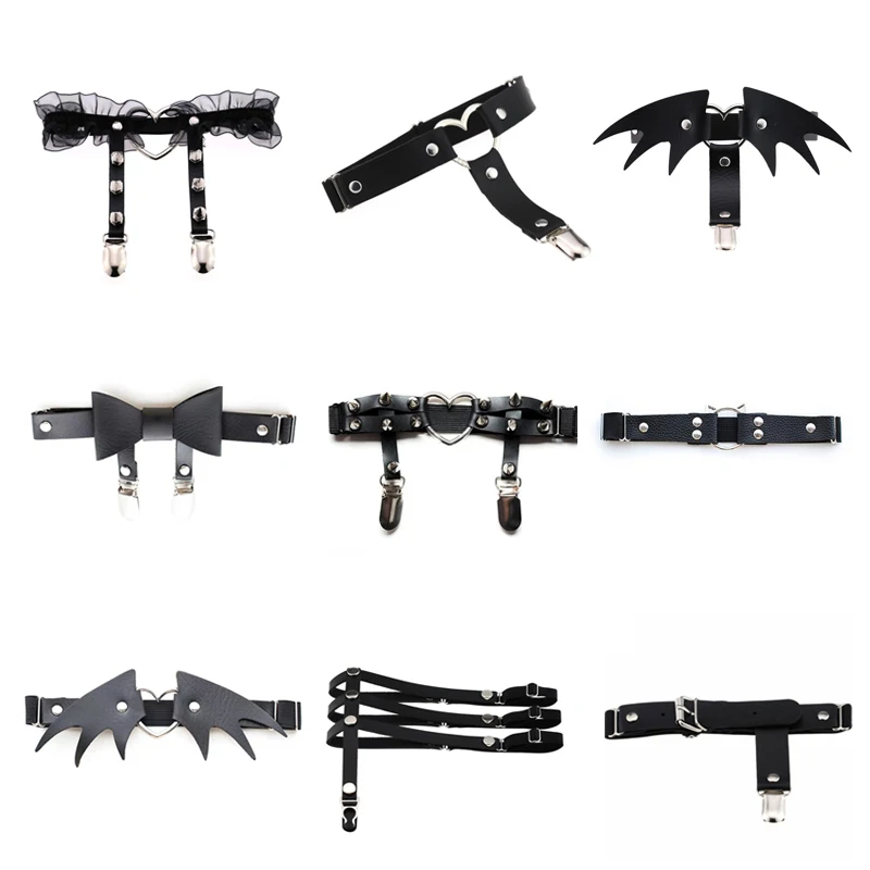 

Newest Womens Sexy Elasticity Harness Heart Leg Chain Garter Belts Cosplay Spike High Quality Elastic Thigh Ring Garter