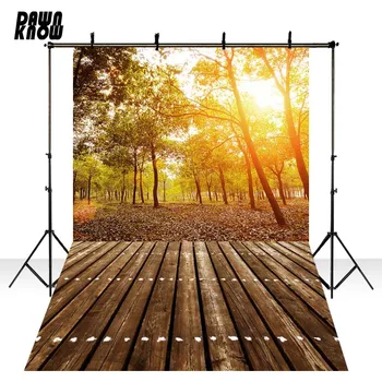 

DAWNKNOW Forest Photography Background Backdrop For Photographers Autumn Wood Floor Wedding Sunshine Shoot Photo Studio GY150