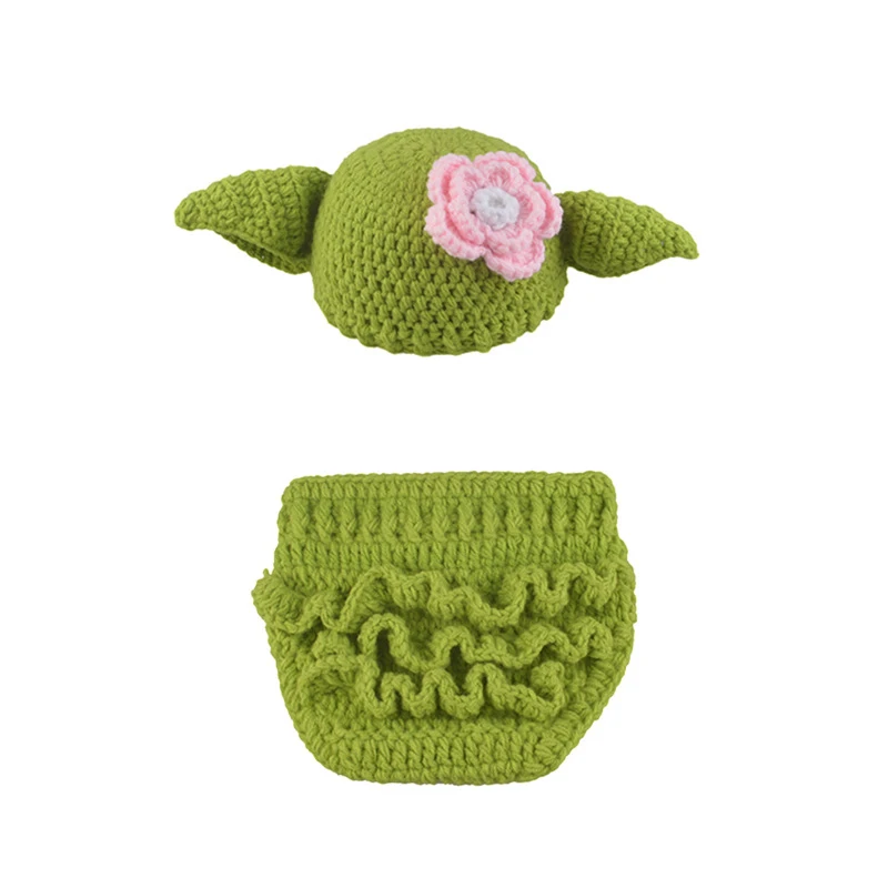 Baby Yoda Star Wars Costume Outfit Infant Newborn Bodysuit Baby Photography Props Accessories Crochet Baby Hat Star Wars Clothes