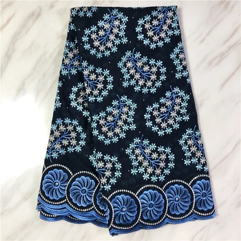 

Latest Royal Blue Nigeria Swiss Lace High Quality Swiss Voile Laces Switzerland Cotton African Dry Lace Fabric For Man Fp812
