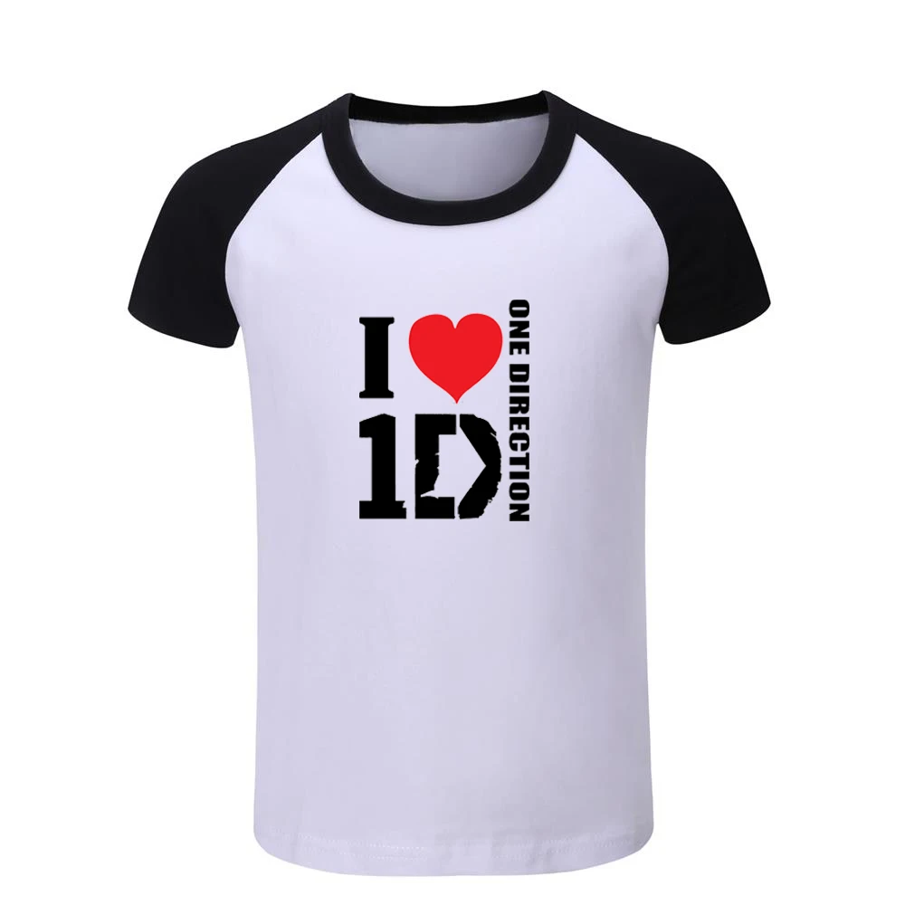 One Direction Band/Детские футболки с надписью «I love 1 D» Детские хлопковые футболки с графическим принтом топы для мальчиков и девочек, Рождественский подарок