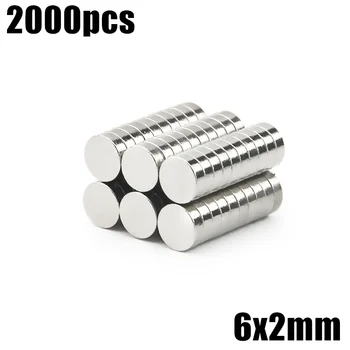 

6x2 mm Neodymium Magnet 2000pcs Mini Small Magnet Strong Powerful Permanent NdFeB Super Strong Powerful Magnetic