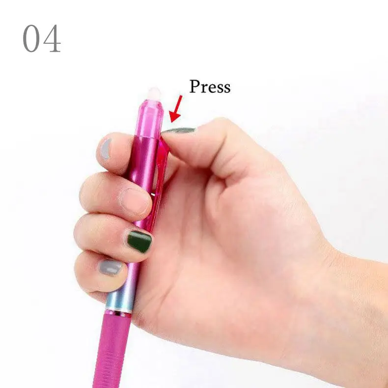 8Pcs/Set 0.5mm Black Blue Ink Gel Pen Erasable Refill Rod Erasable Pen Washable Handle Gel Ink Pens School Office Stationery