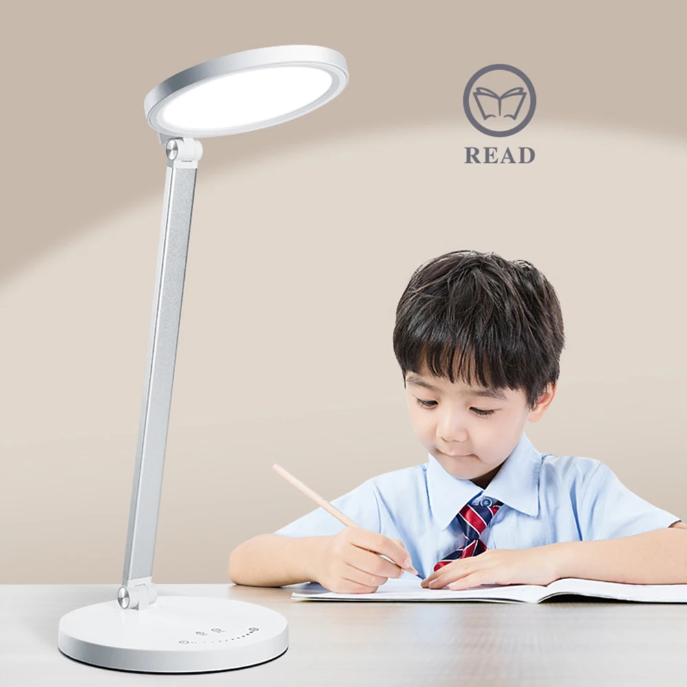 

LED Desk Lamp Touch Dimmable DC5V Table Lamp with USB Charging Port Chargeable Timing Reading Light Night Light for Bedroom