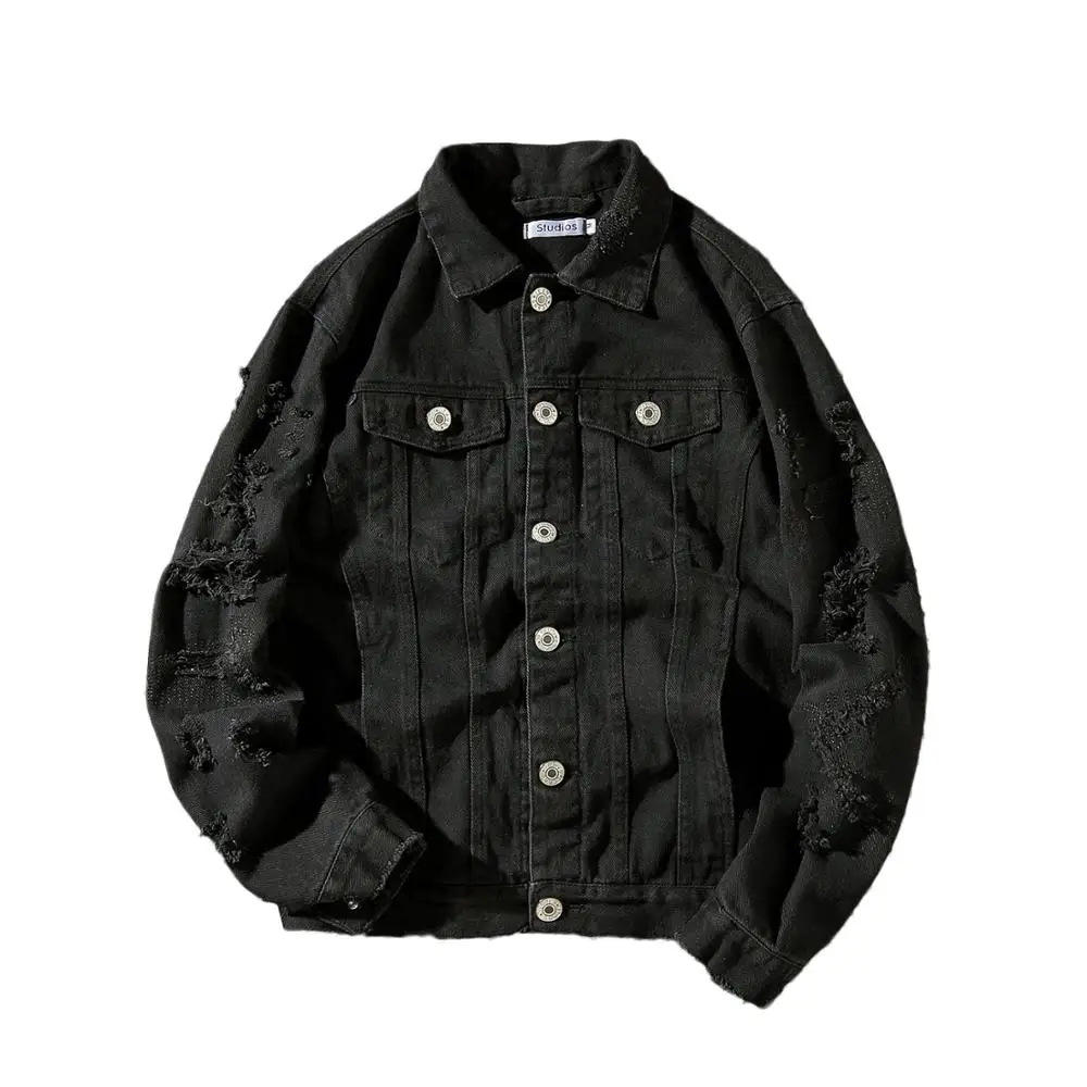 Ripped Jeans Jacket Slim 