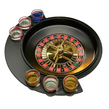 

Novelty Gifts Russian Lucky Shot Party Games Roulette Drinking Game With 6 Glass Spin Wheel Portable Board Game For 2-3 Player