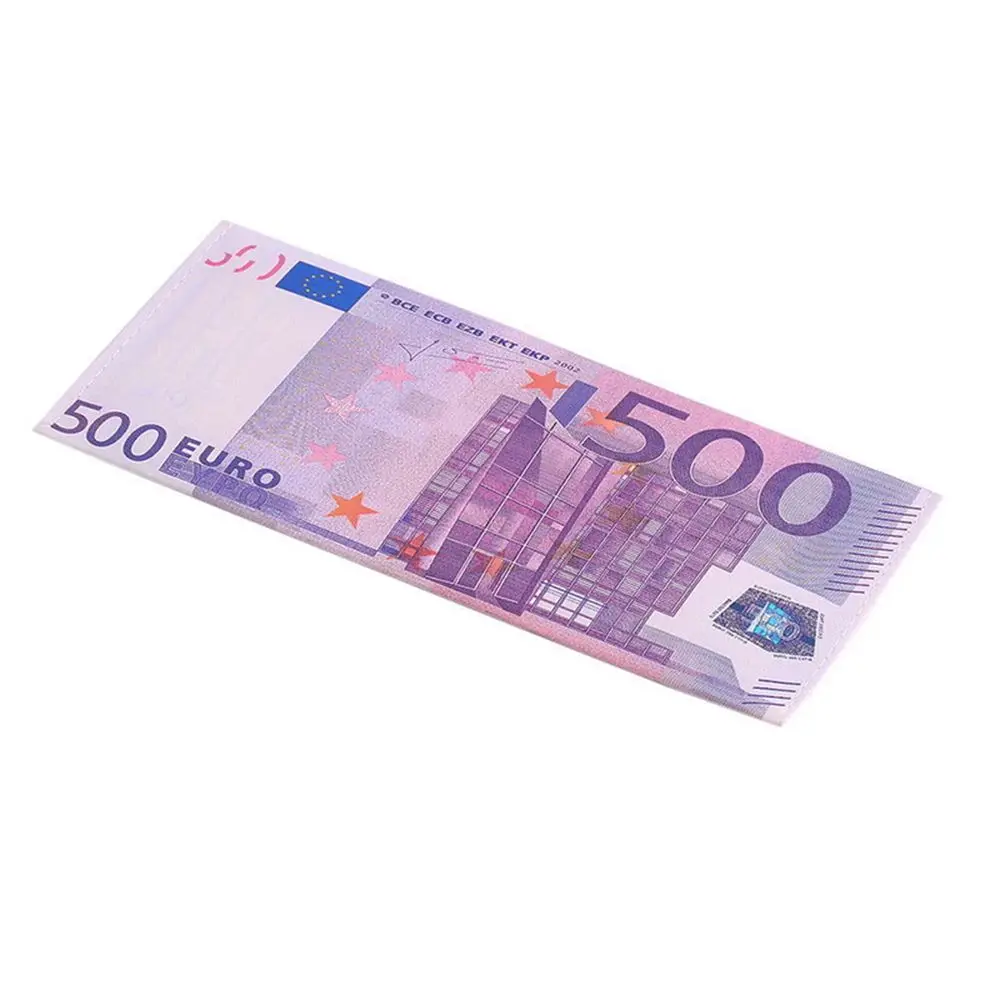 Высокое качество Новинка унисекс валюта записки узор Фунт Доллар США Евро Кошельки Кошелек, с карманами, тонкие, с зажимом для денег новое поступление - Цвет: EURO 500