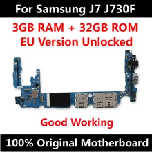 Для samsung Galaxy J7 J730F J730G оригинальная материнская плата Заводская разблокировка с полным чипом ОС Android логическая плата Хорошая рабочая