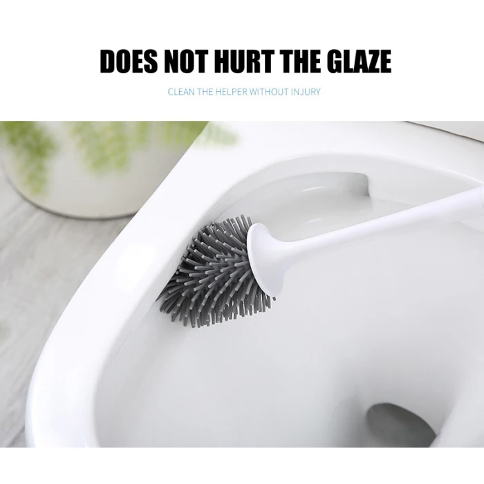 Щетка для унитаза без мертвых углов, для мытья туалета, с длинной ручкой, мягкая резиновая щетина, Бесплатный удар, бытовые щетки для чистки ванной_ WK