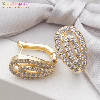 

Luxury Designer Gold Hooops Crystal Earring AAA Cubic Zirconia Hot Sale Hoop Earrings for Women