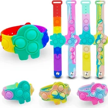 Popit – Bracelet Anti Stress pour enfants, jouet Anti Stress, Anti compression, à fossettes souples